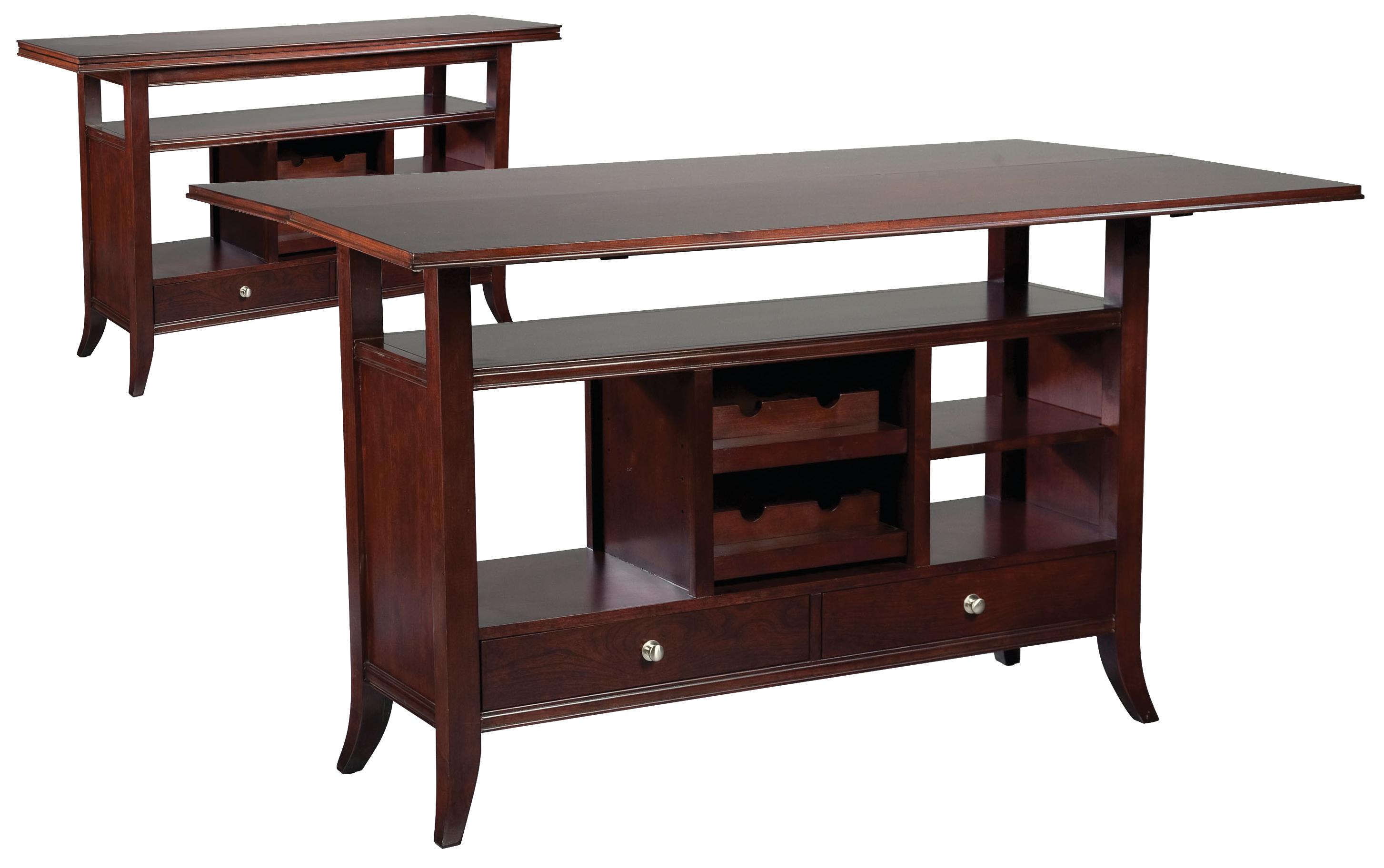 Fairfield Tables 8120 17 Flip Top Wine Rack Console Table with Open Storage Display Space Jacksonville Furniture Mart Servers